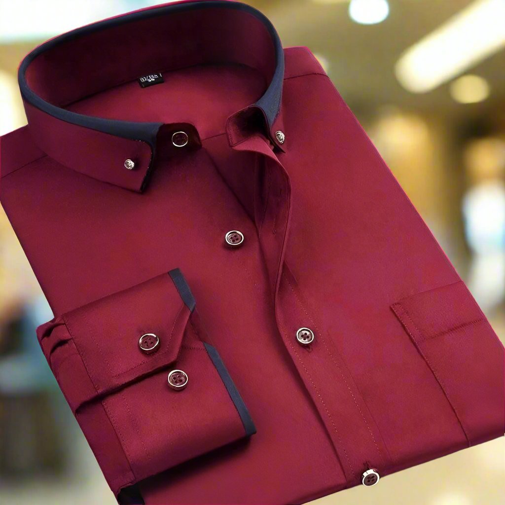 Chemise Classique en Coton à Manches Longues