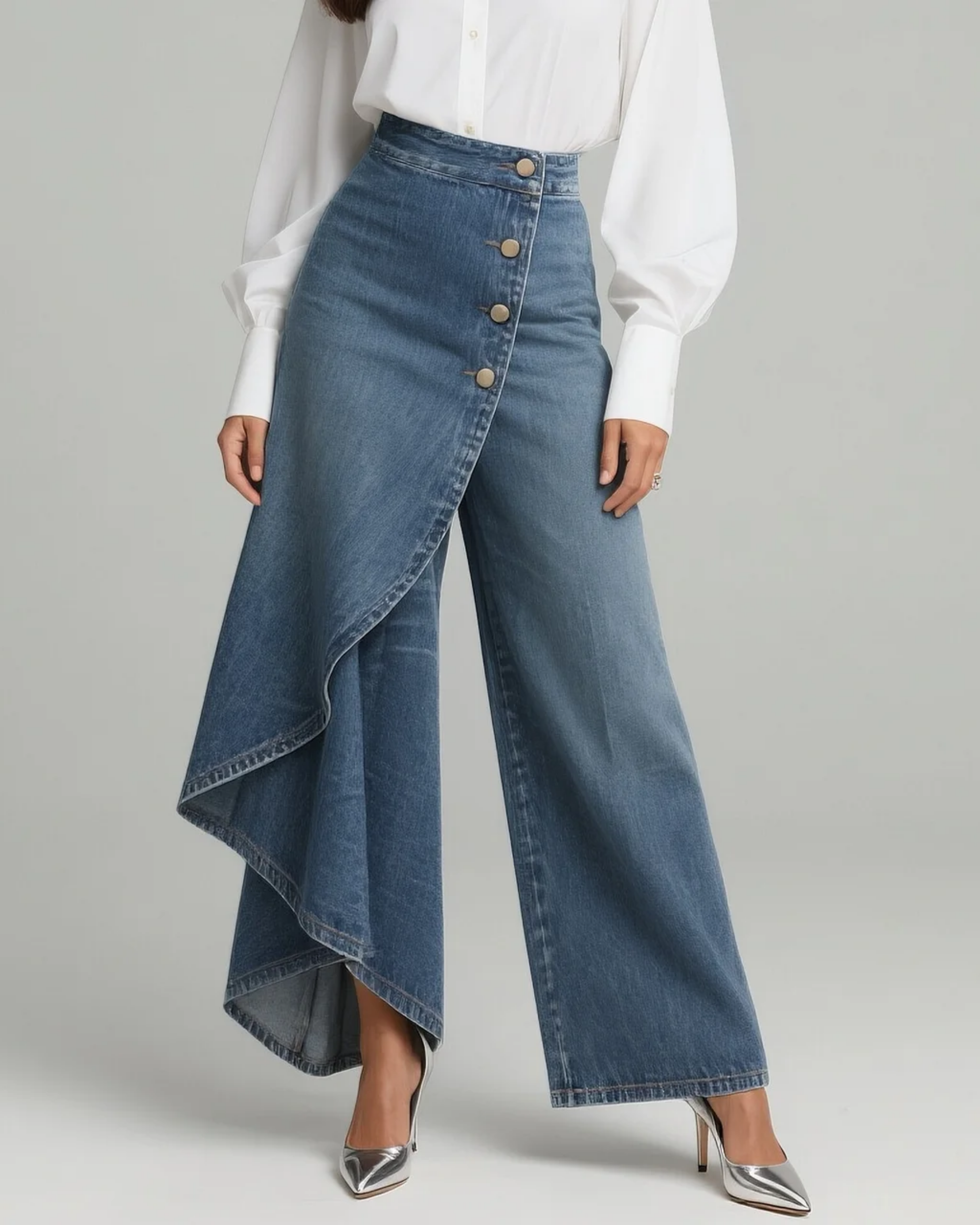 Pantalon croisé en jean