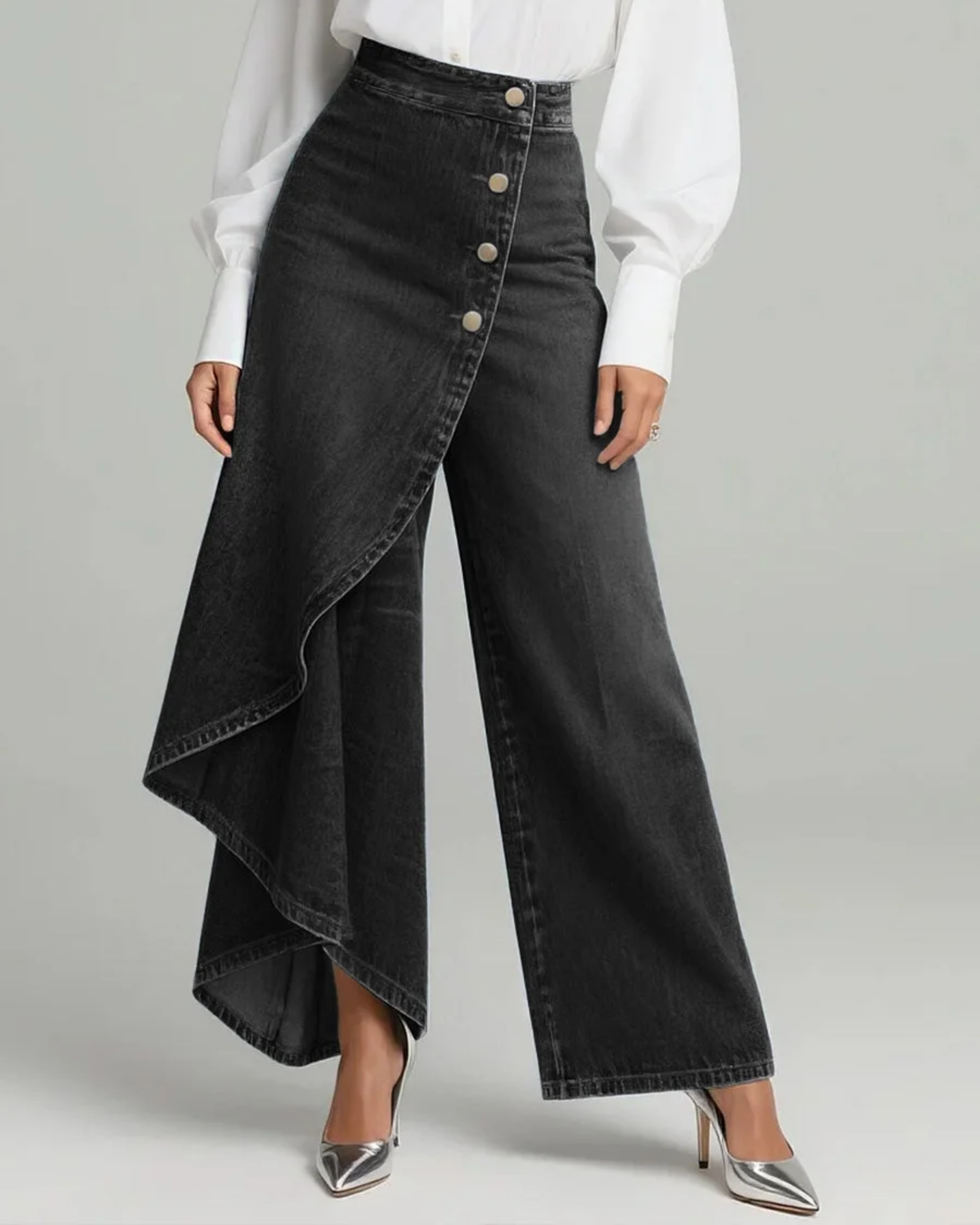 Pantalon croisé en jean