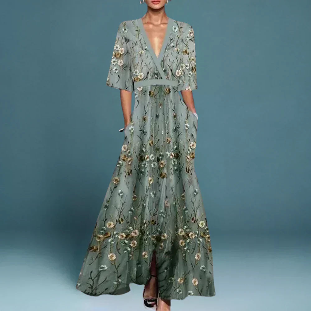 Robe florale croisée