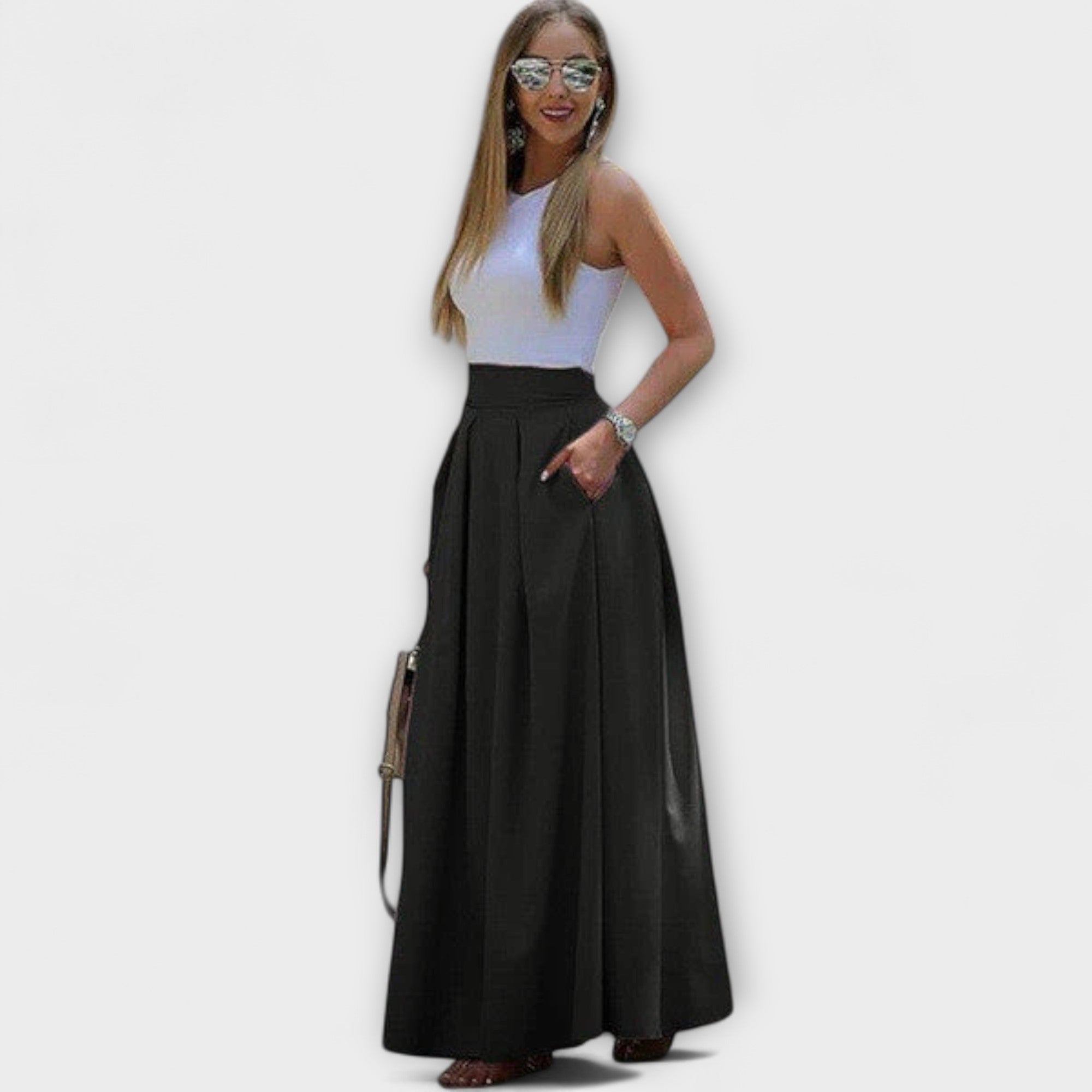 Jupe longue taille haute