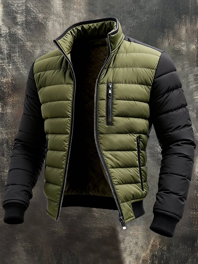 Blouson matelassé zippé à la coupe moderne