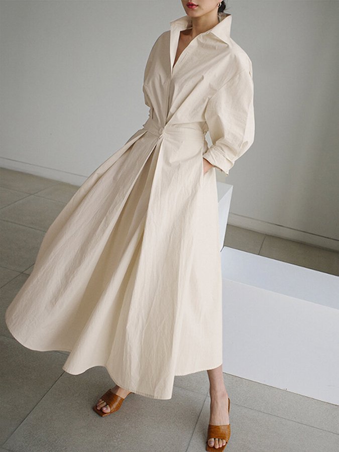 Robe trapèze à col polo