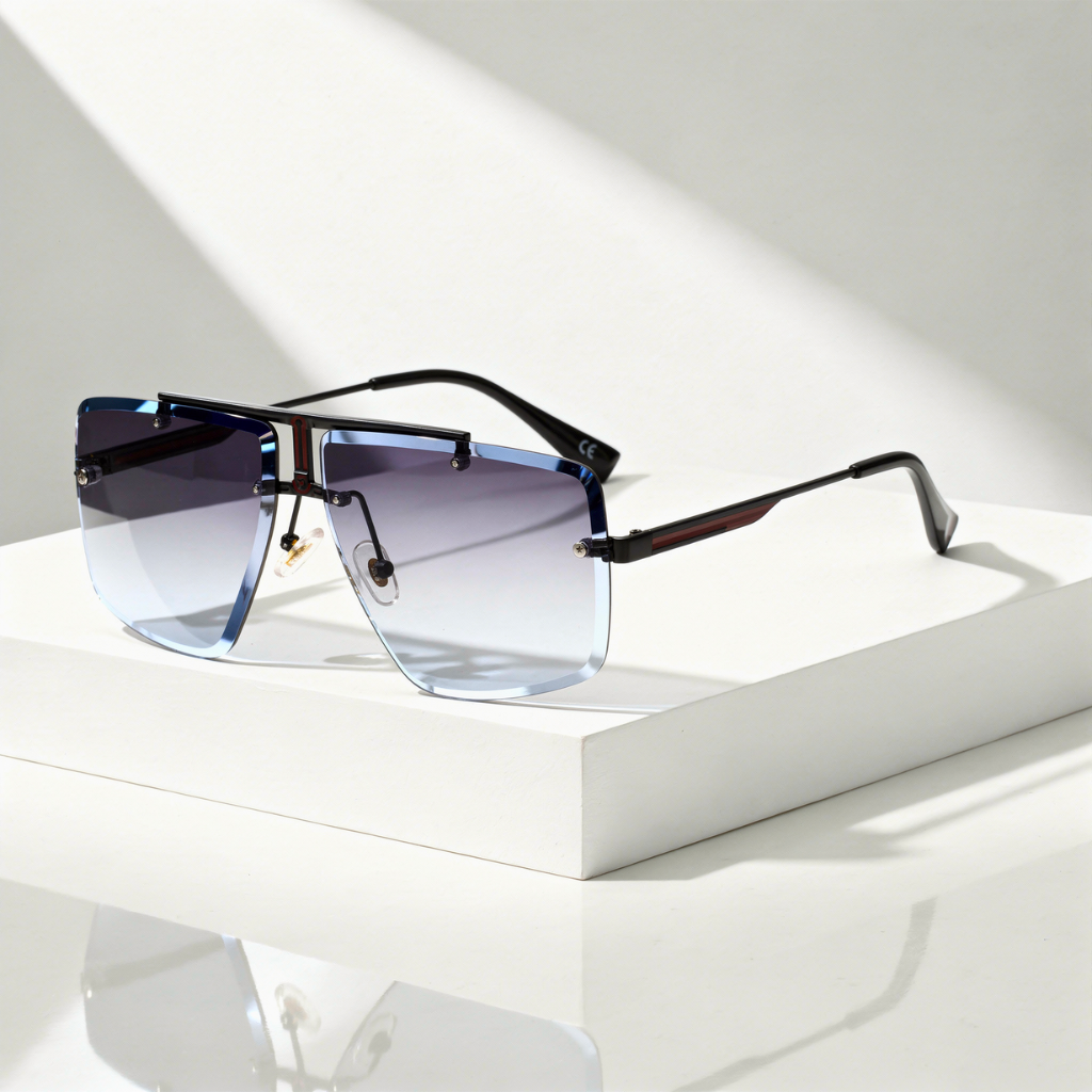 Lunettes de Soleil Carrées Sans Monture