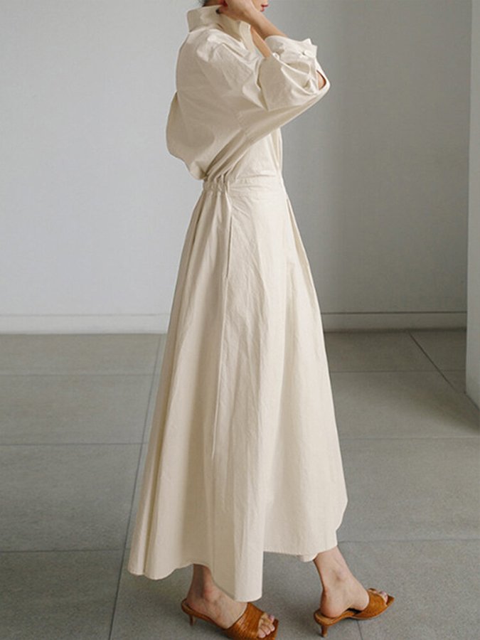 Robe trapèze à col polo