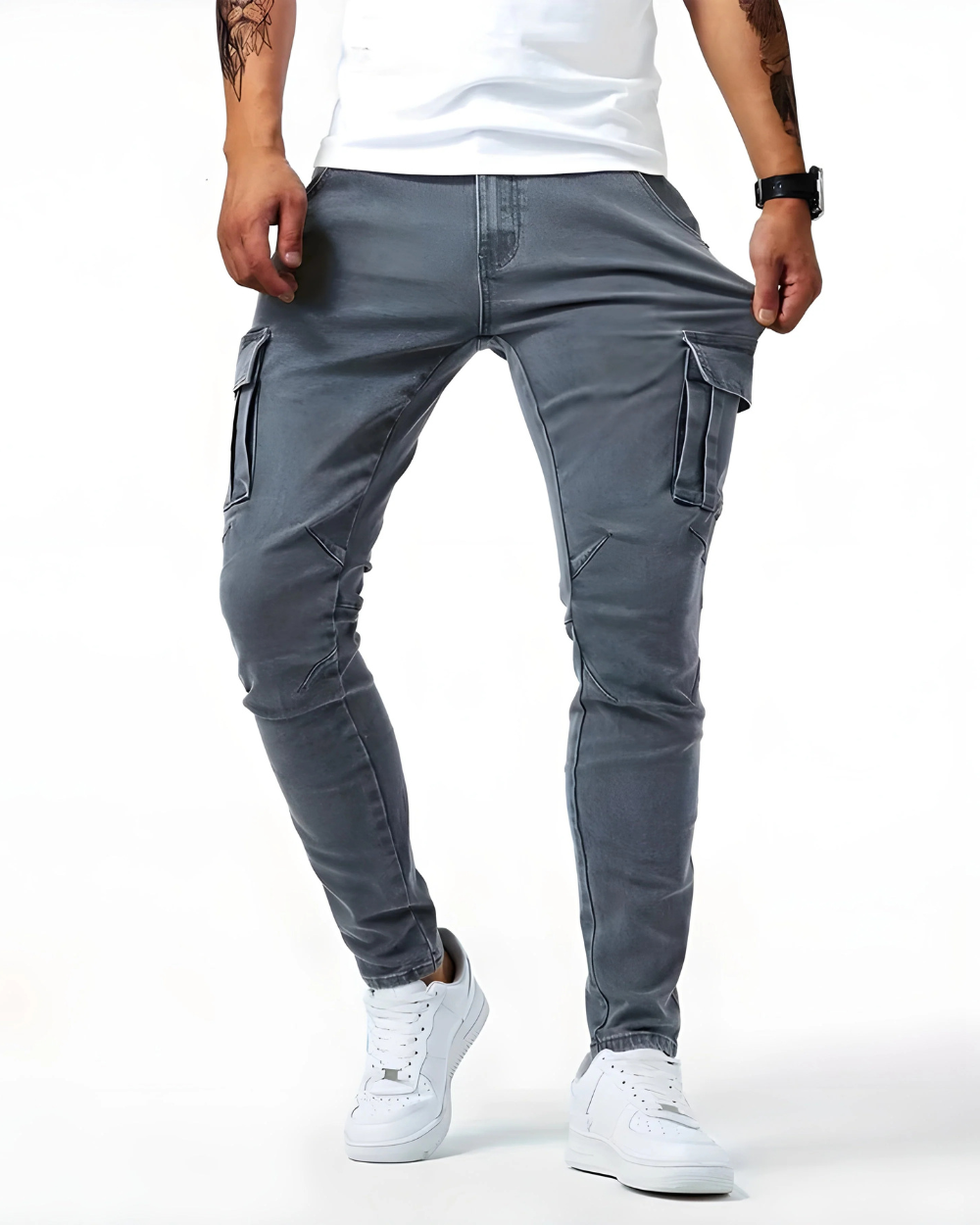 Pantalon cargo élastique premium