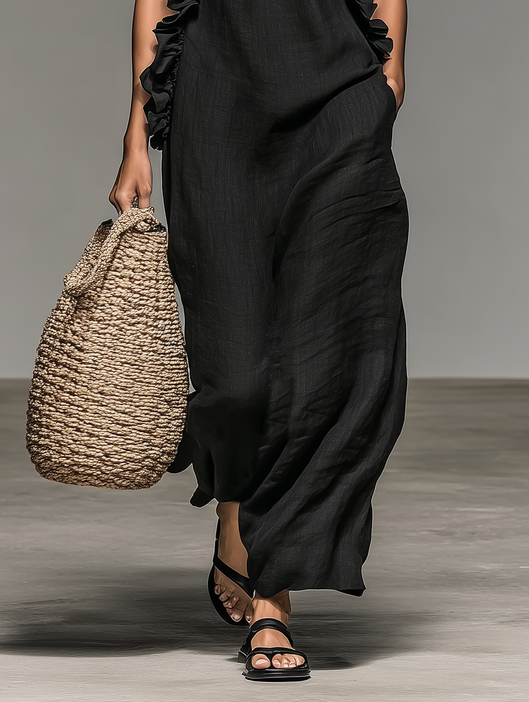 Robe Longue Volantée Dos Nu