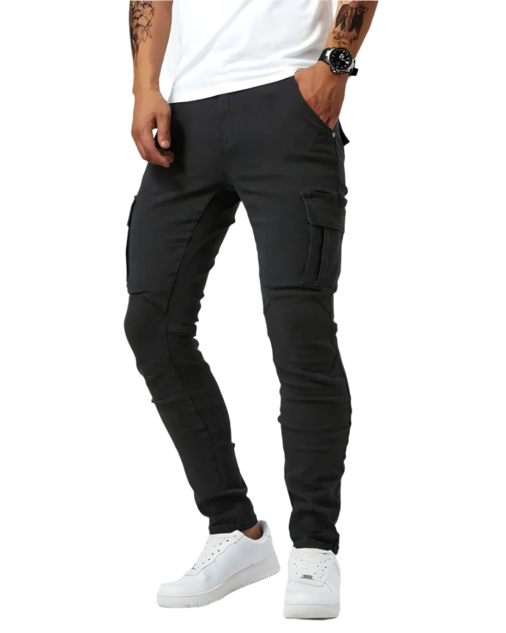 Pantalon cargo élastique premium