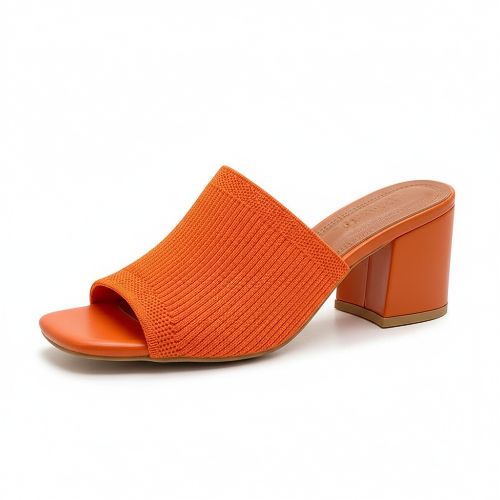 Mules Maille Talon Bloc