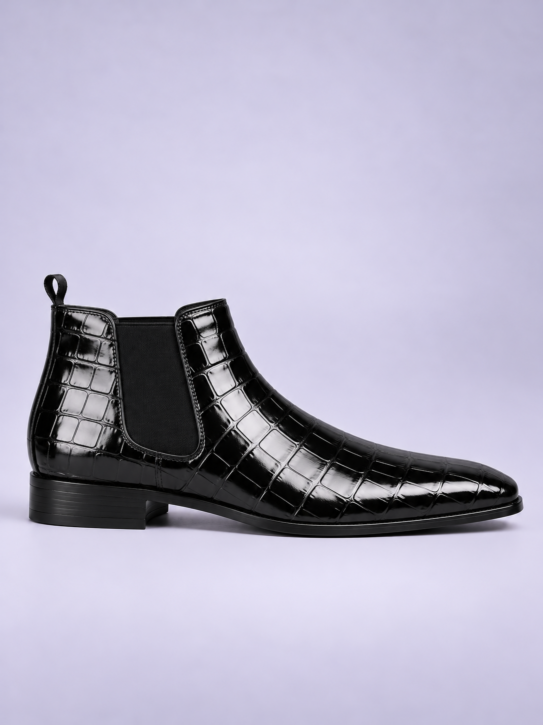 Bottines Chelsea Effet Croco Verni