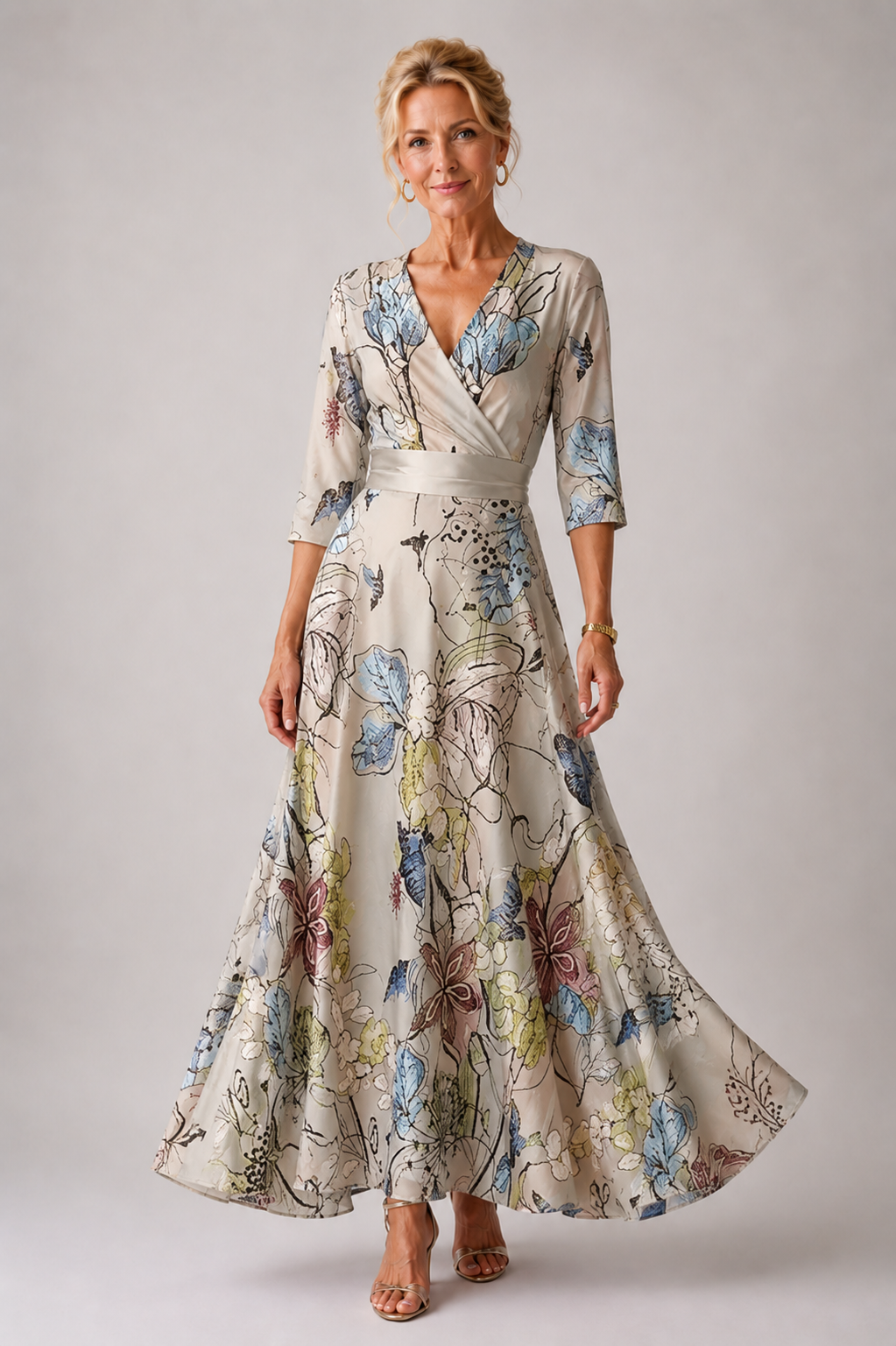 Robe Longue Fleurie Cache-Cœur