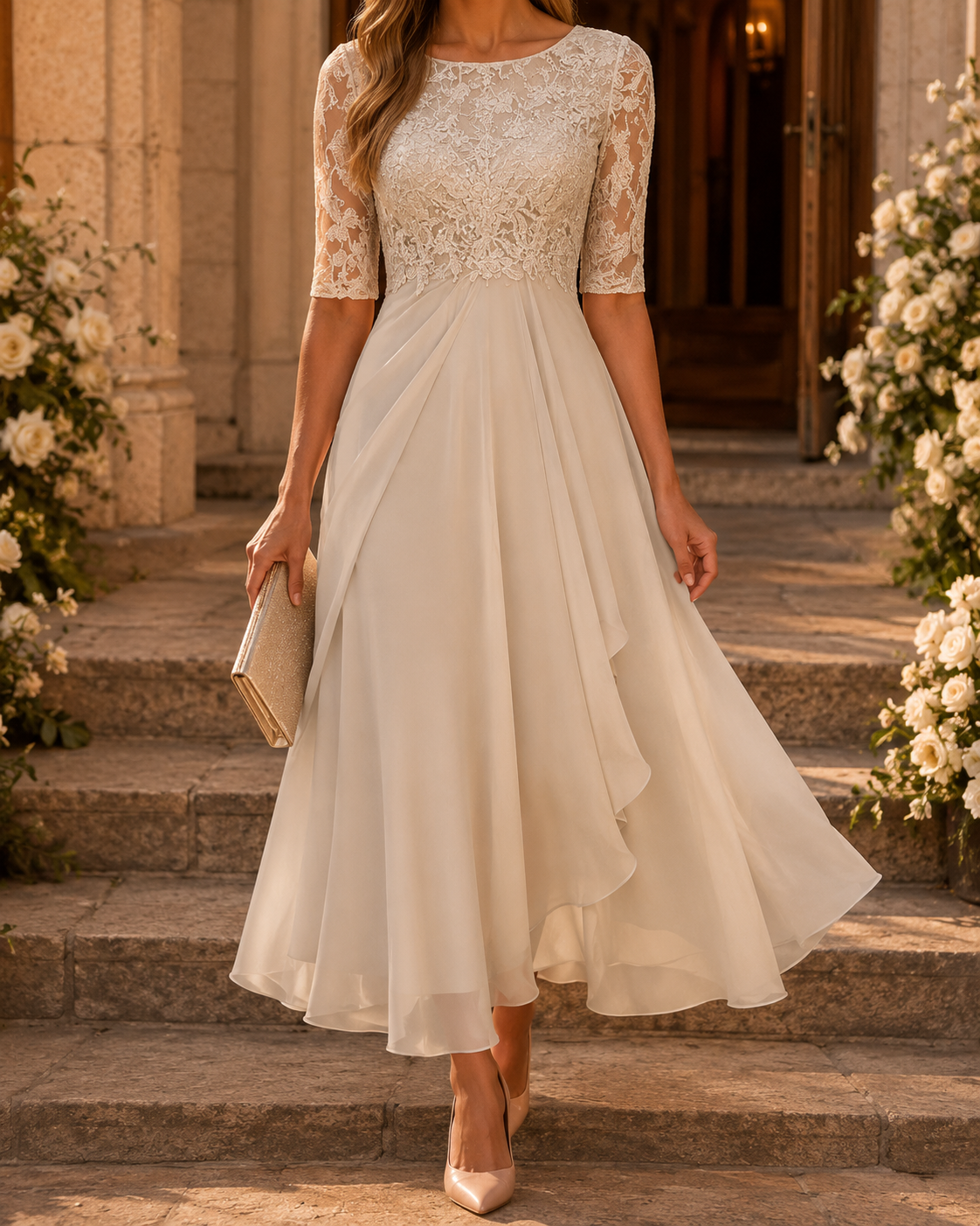 Robe Midi Buste Dentelle