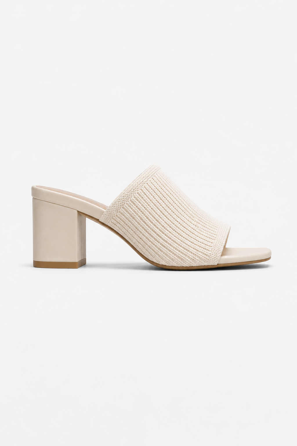Mules Maille Talon Bloc