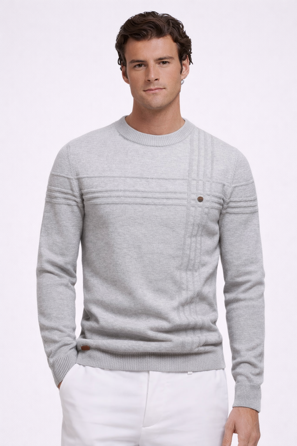 Élégant pull à carreaux