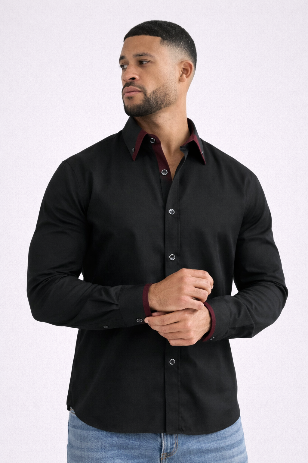 Chemise Classique en Coton à Manches Longues