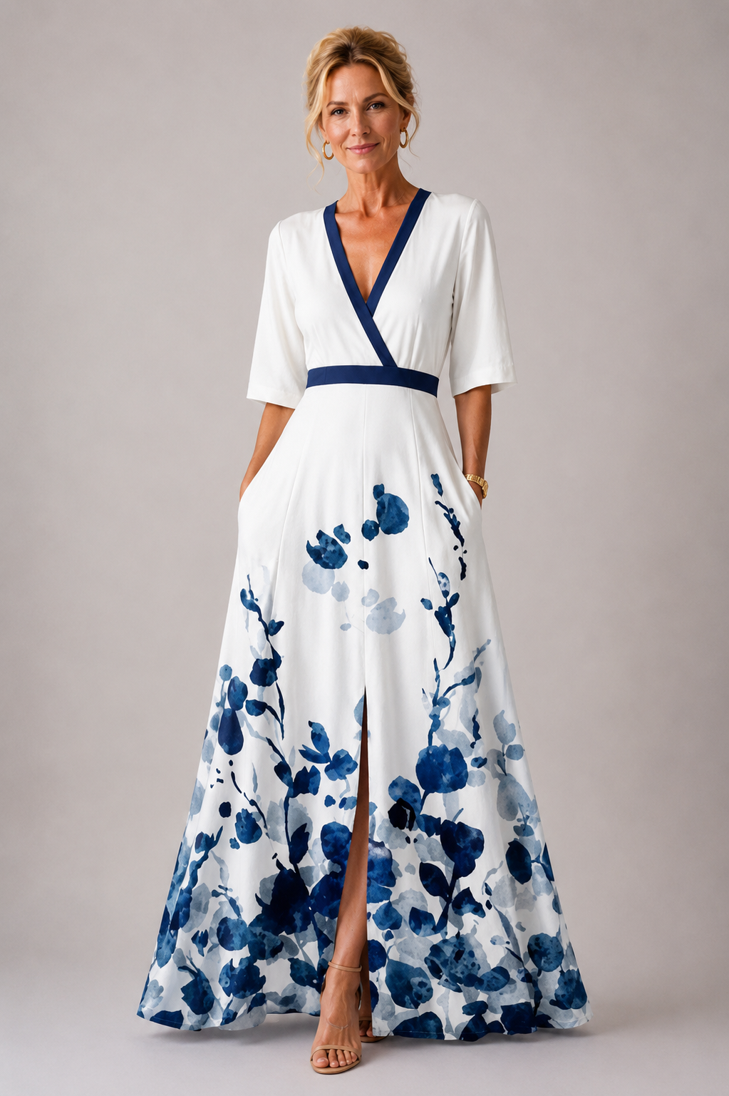 Robe Longue Fleurie Cache-Cœur