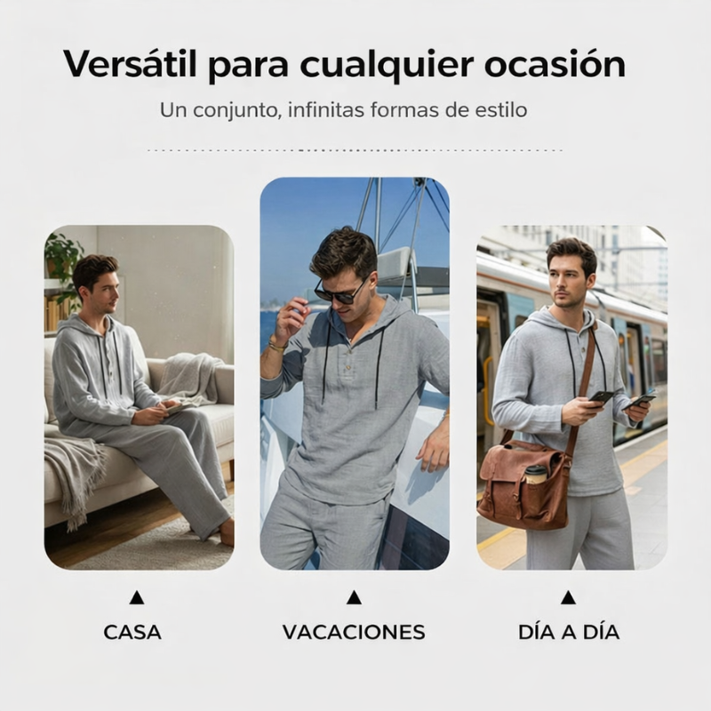 Ensemble décontracté à capuche et pantalon pour homme – 2 pièces