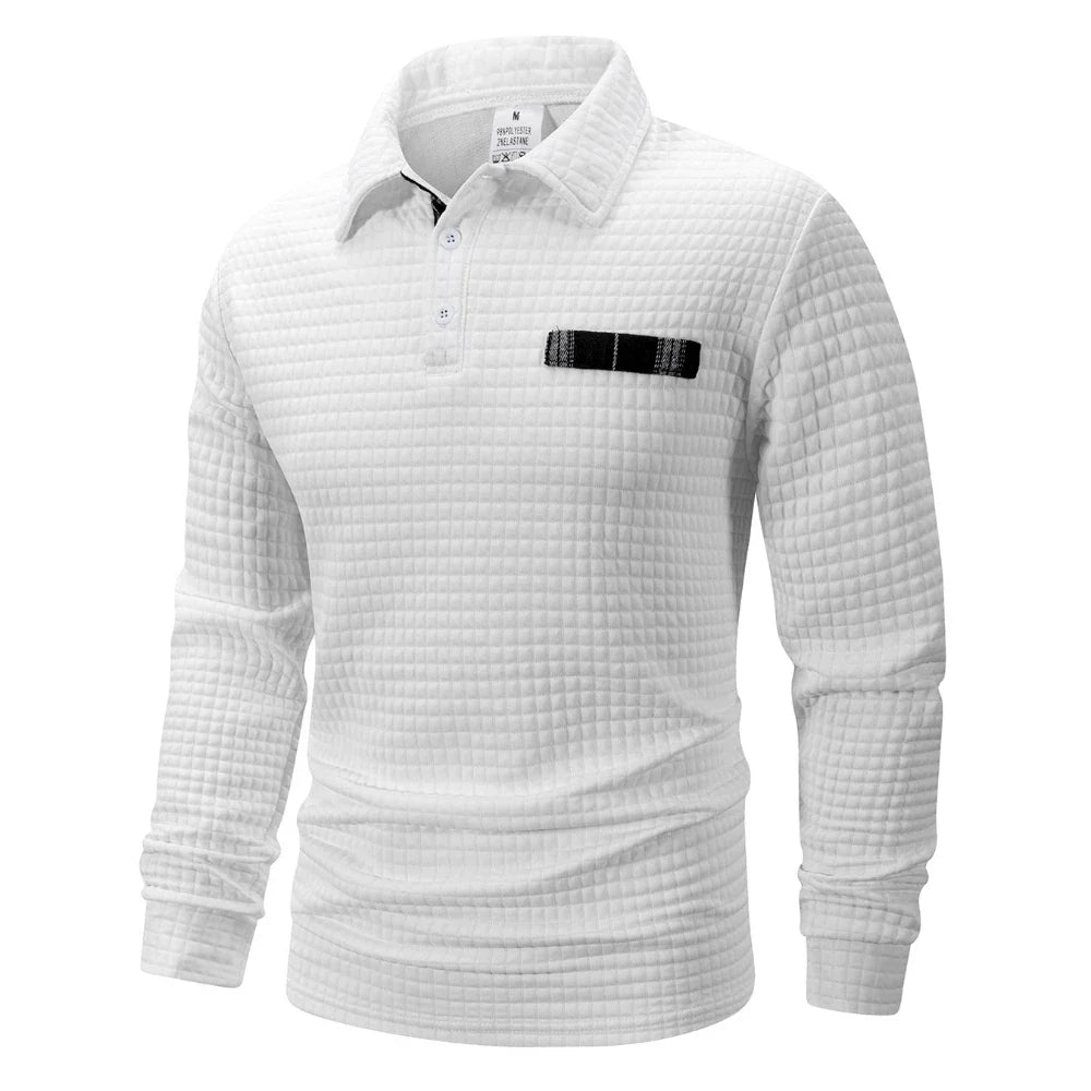 Polo en jacquard avec détails contrastés