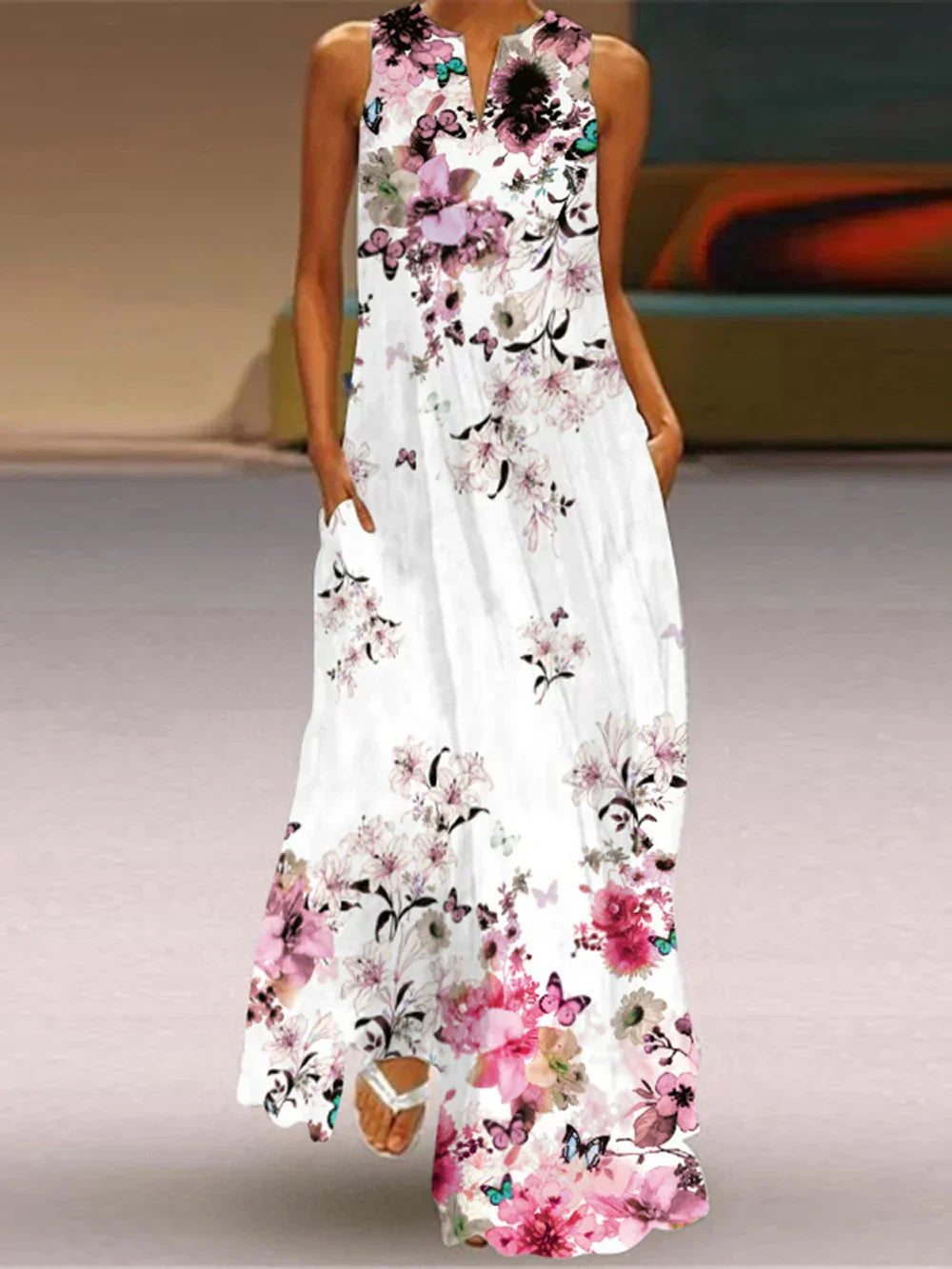 Robe trapèze imprimé floral