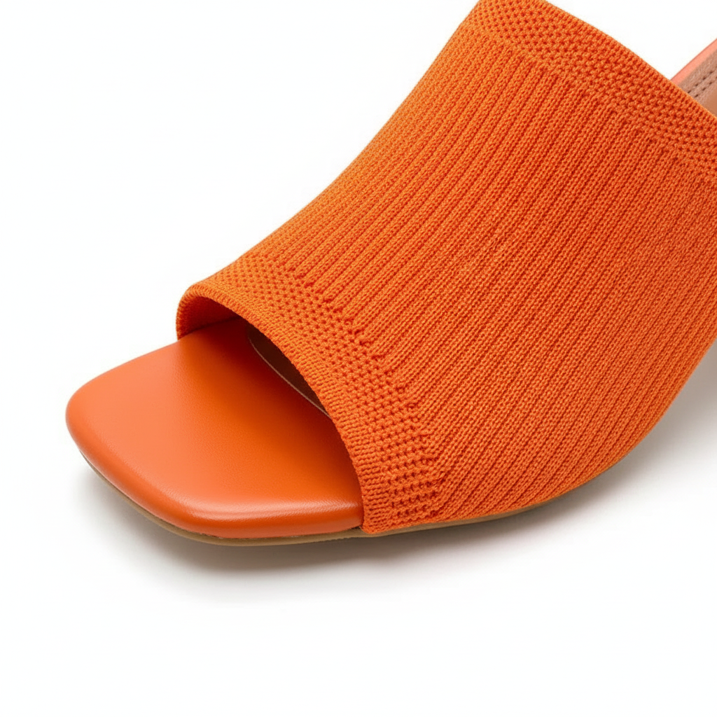 Mules Maille Talon Bloc