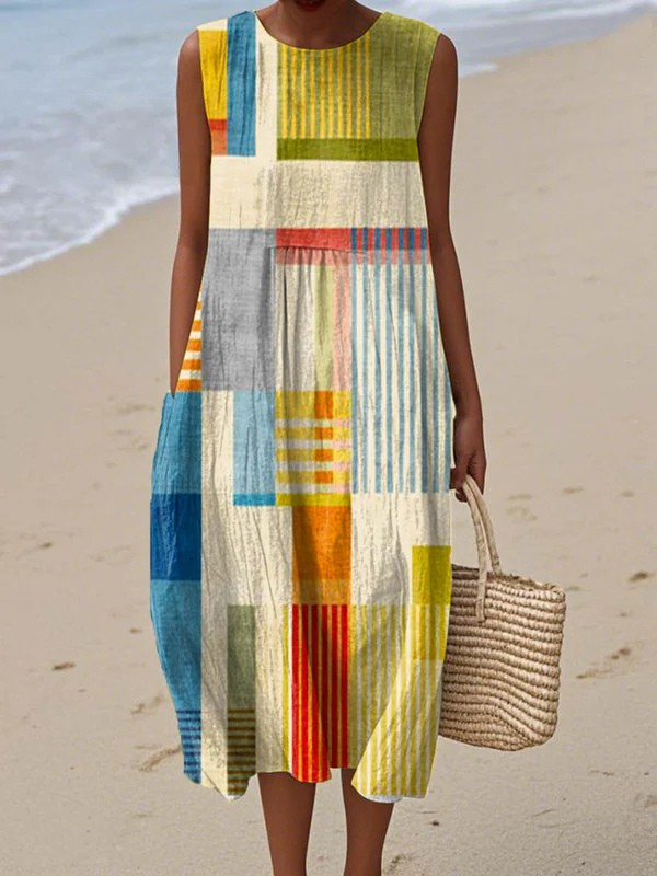 Robe Midi Géométrique