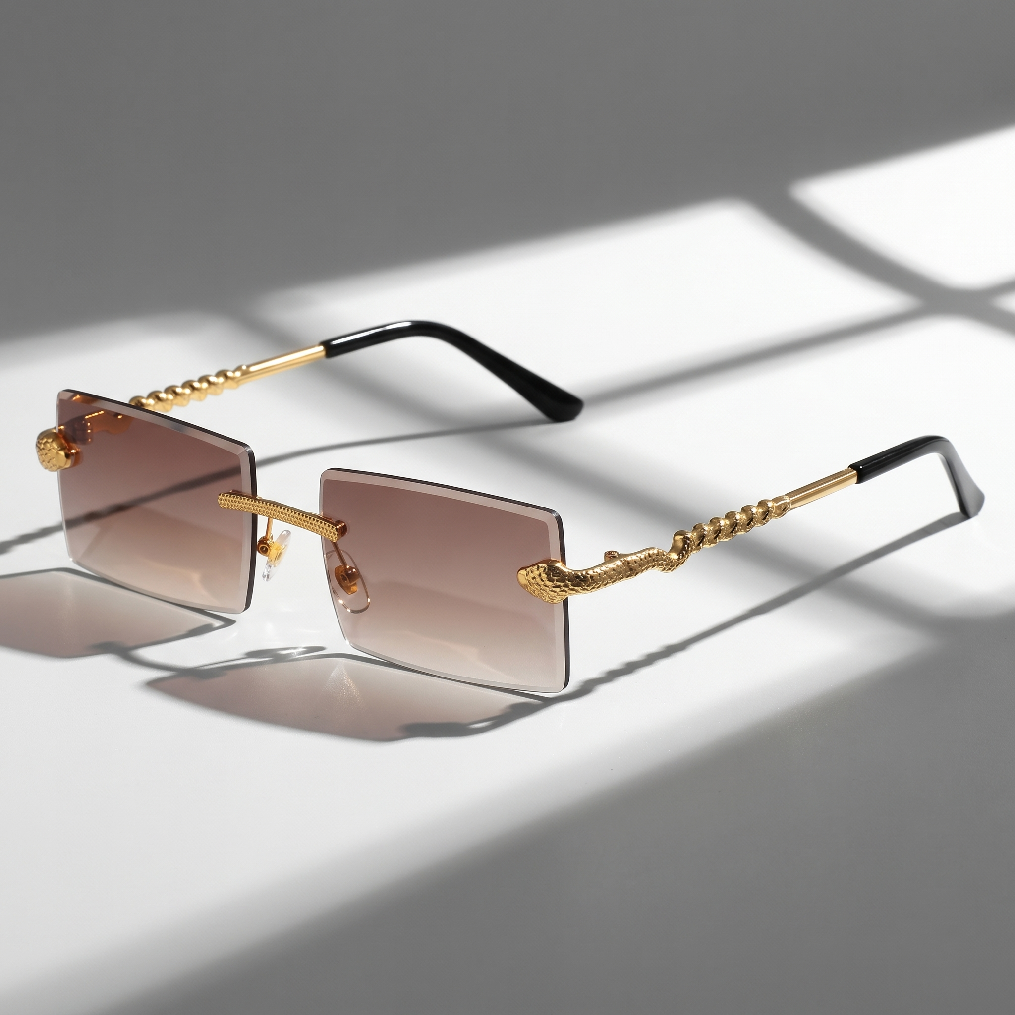 Lunettes de Soleil Rectangle Sans Monture