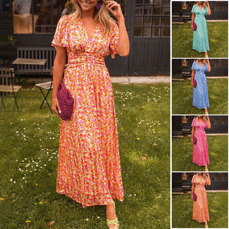 Robe longue fluide à fleurs
