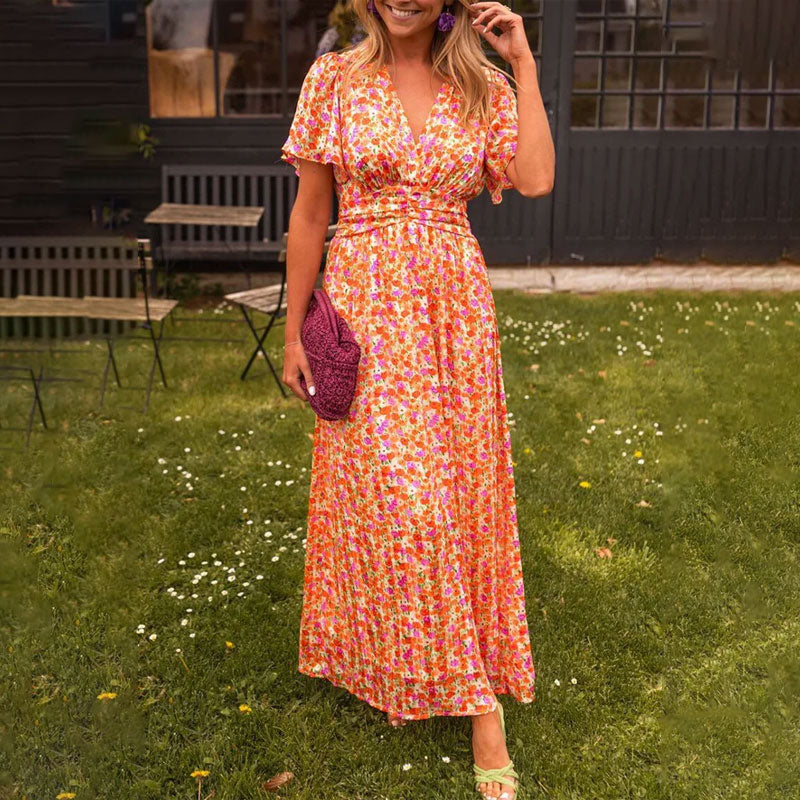 Robe longue fluide à fleurs
