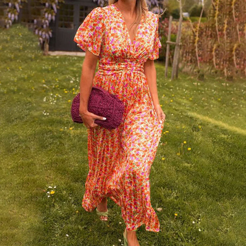 Robe longue fluide à fleurs