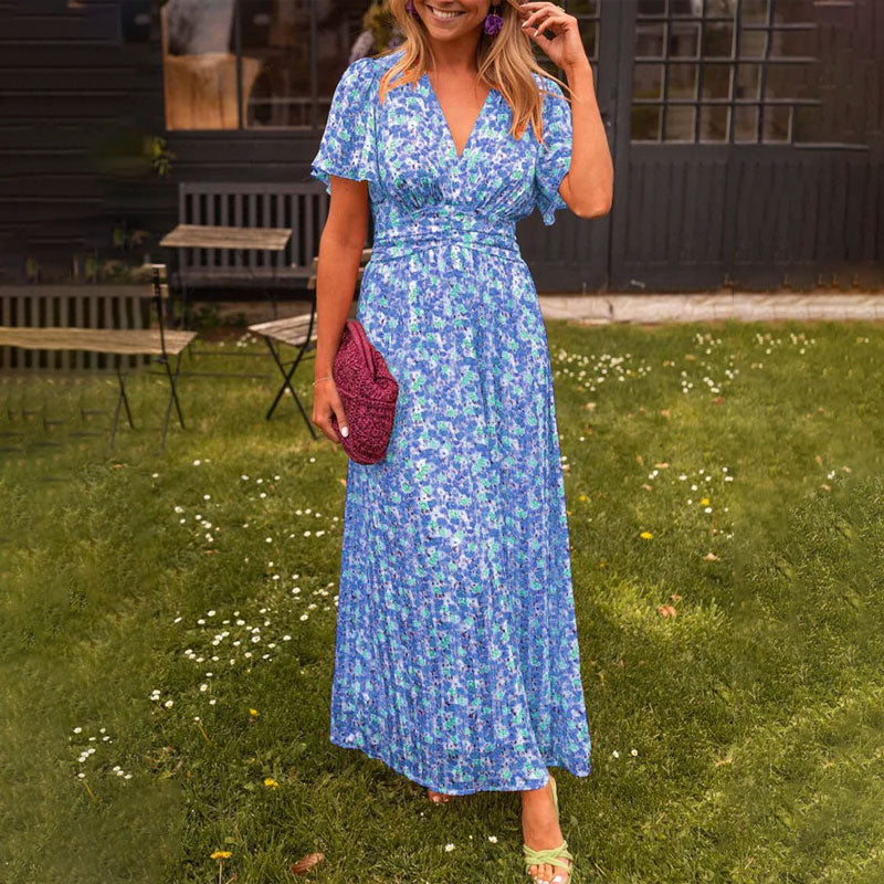 Robe longue fluide à fleurs