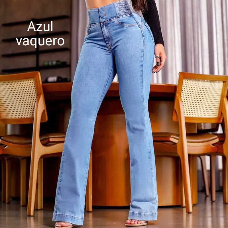 Jean Flare Taille Haute Élastique