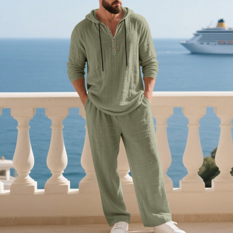 Ensemble décontracté à capuche et pantalon pour homme – 2 pièces