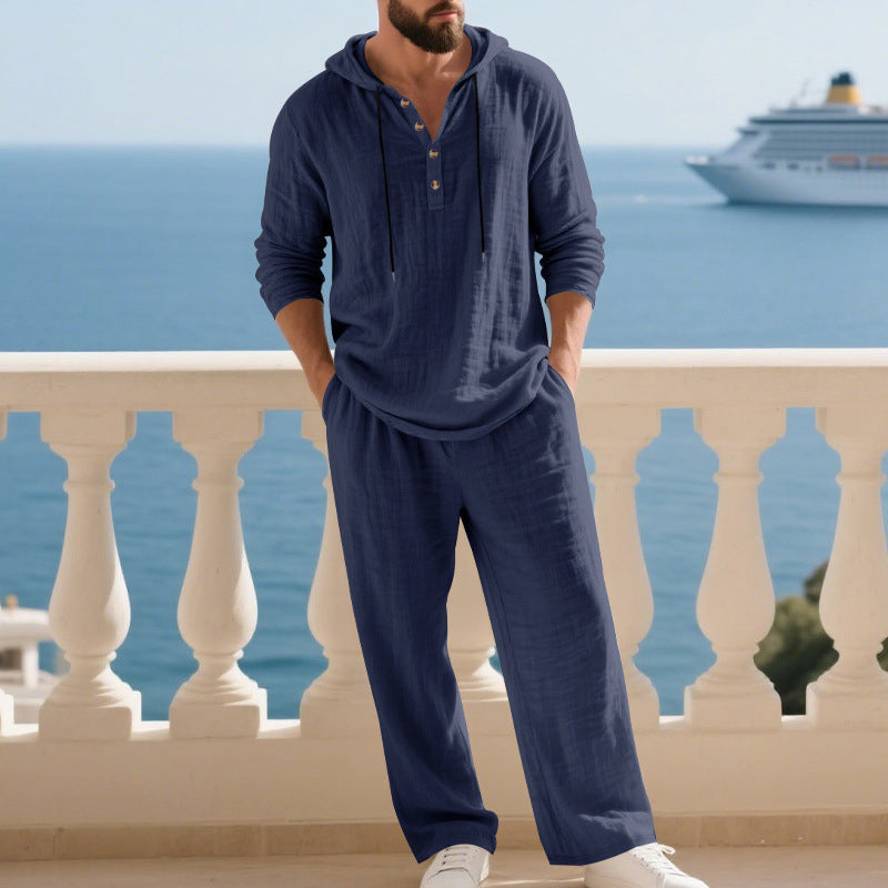 Ensemble décontracté à capuche et pantalon pour homme – 2 pièces