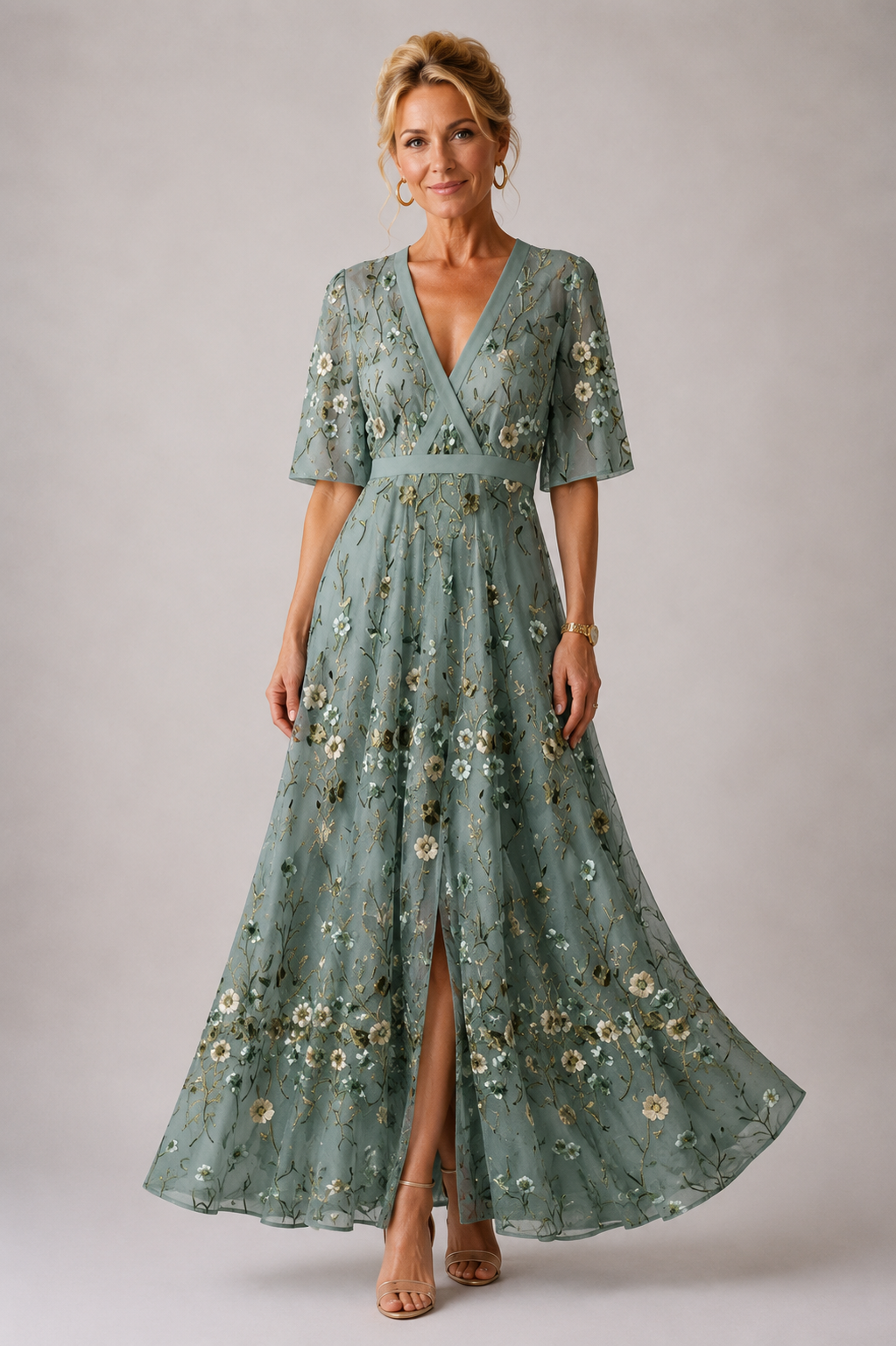 Robe Longue Fleurie Cache-Cœur