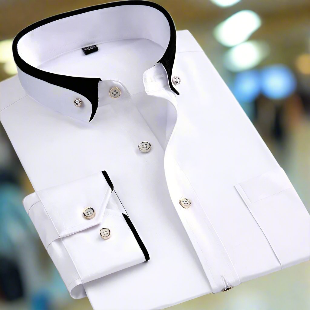 Chemise Classique en Coton à Manches Longues