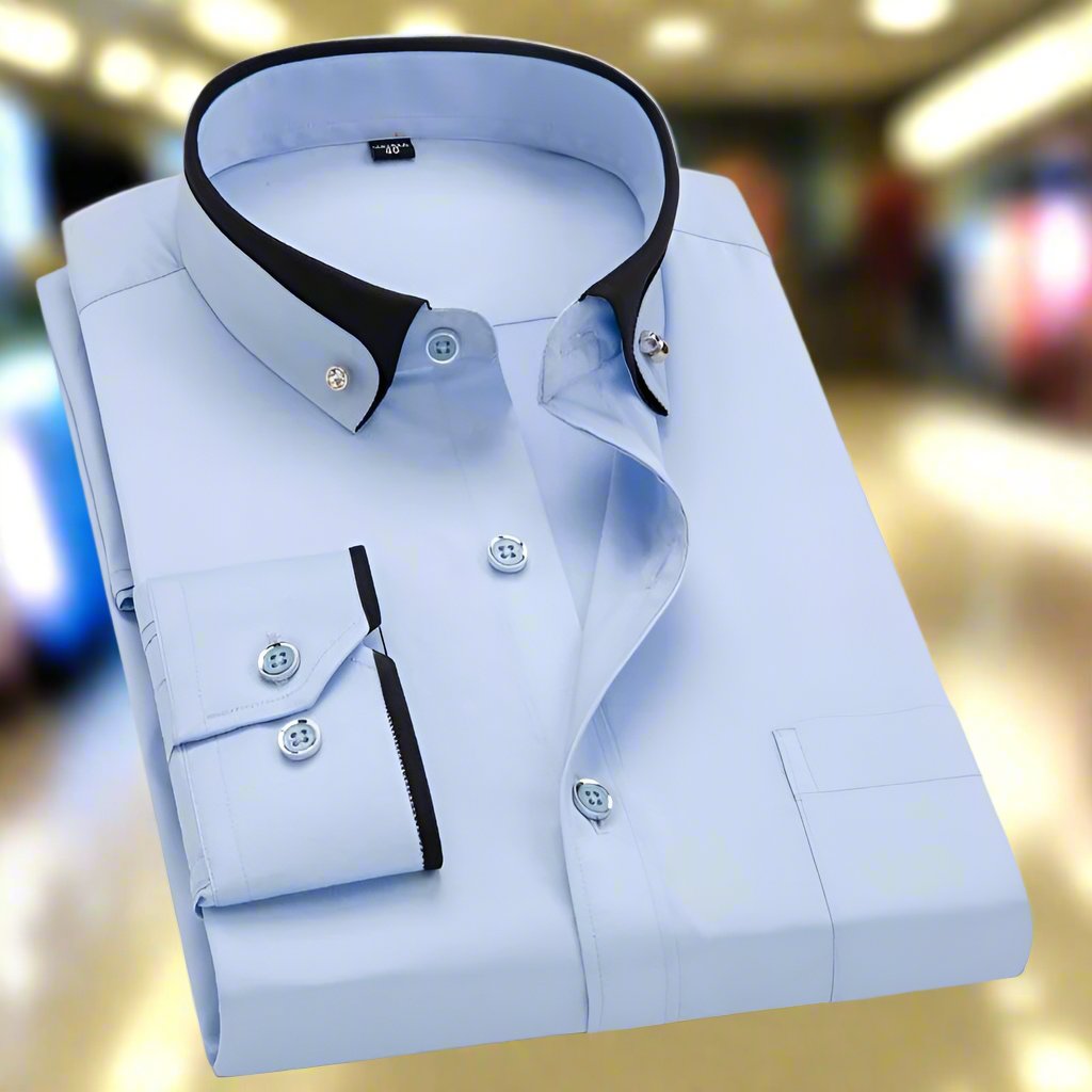 Chemise Classique en Coton à Manches Longues