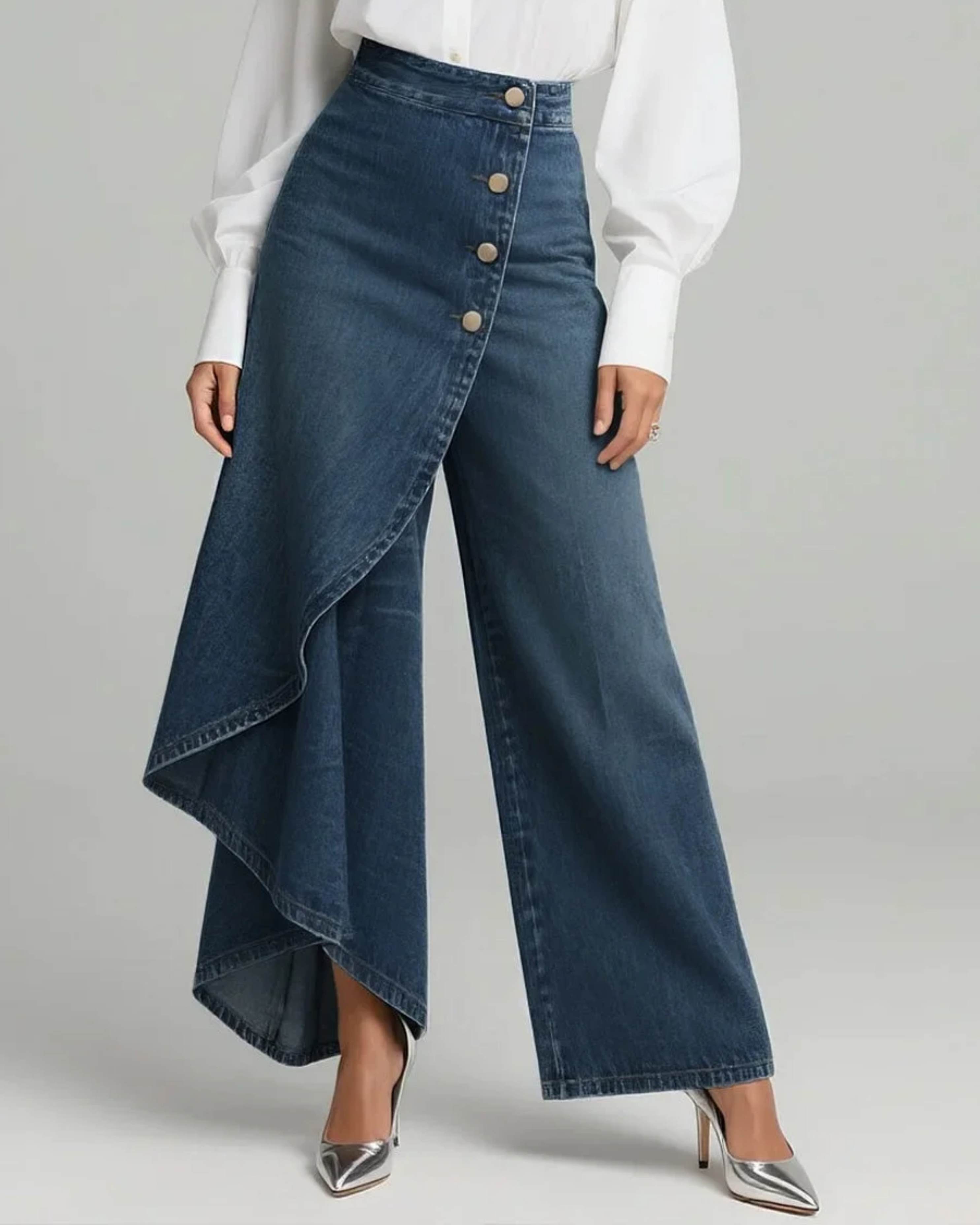 Pantalon croisé en jean