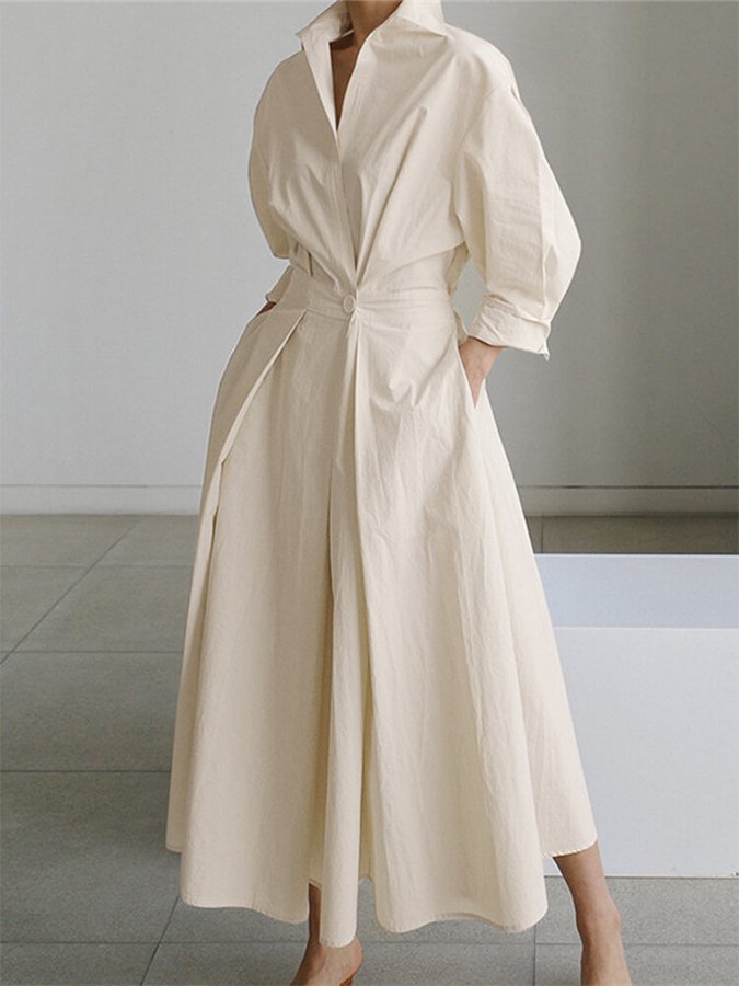 Robe trapèze à col polo