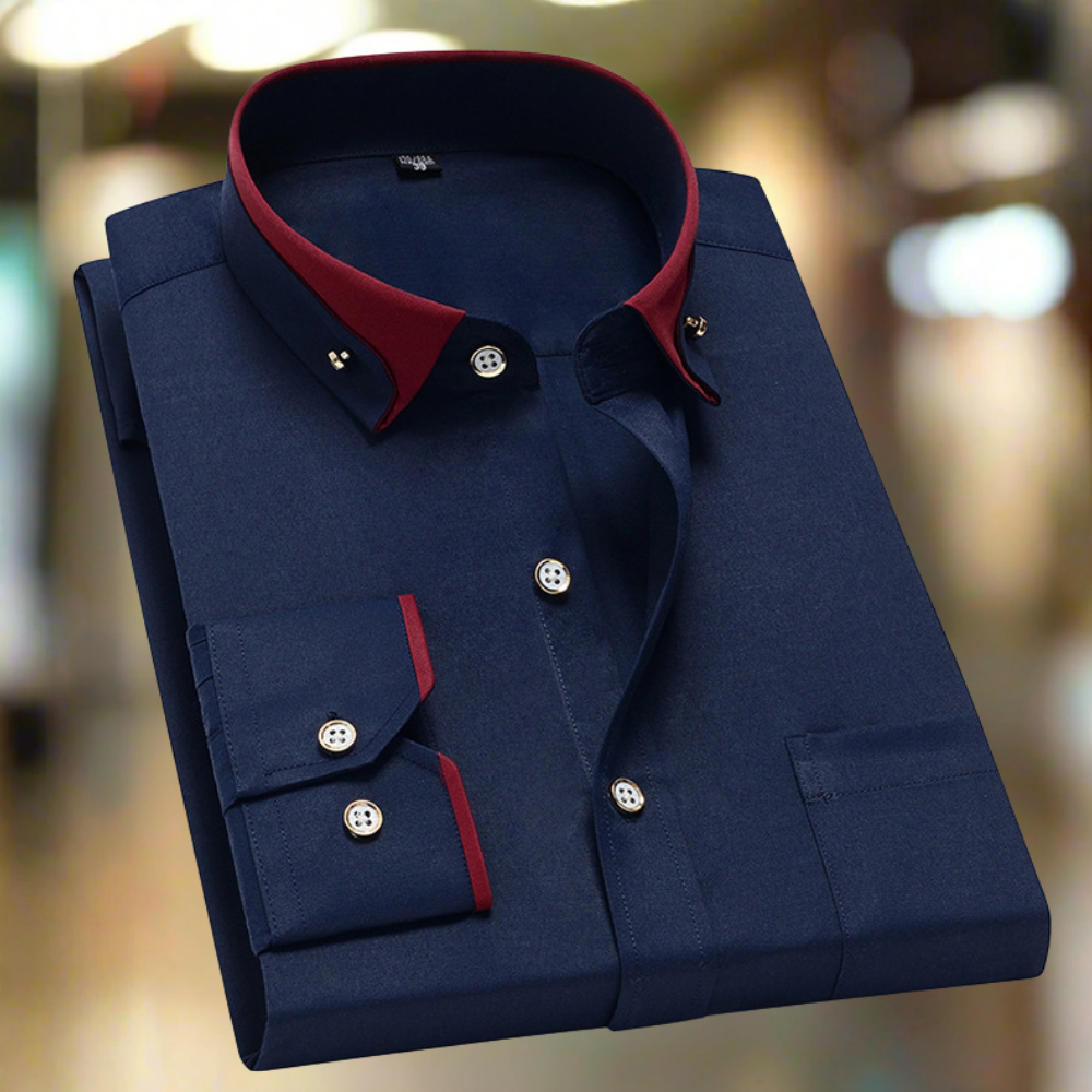 Chemise Classique en Coton à Manches Longues
