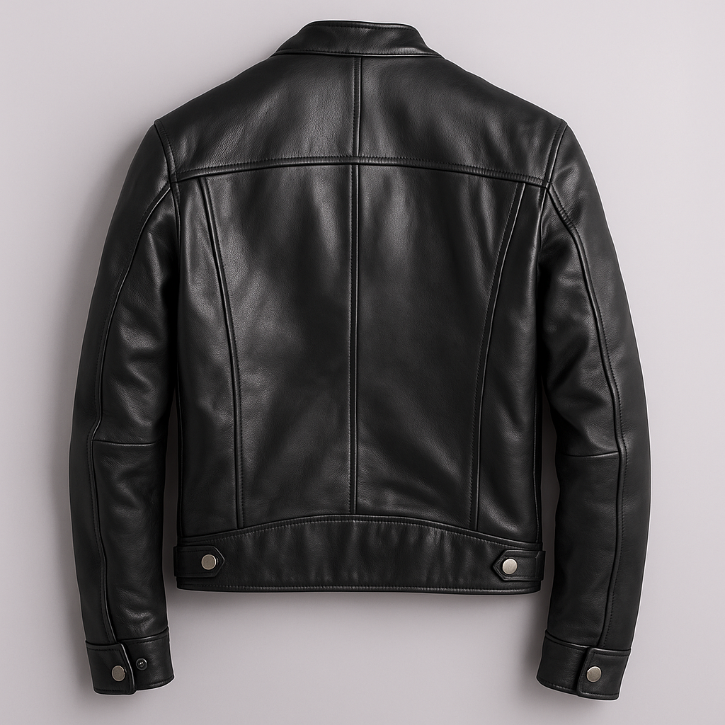 Blouson en cuir coupe droite