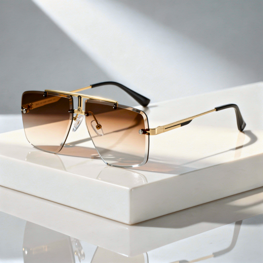 Lunettes de Soleil Carrées Sans Monture