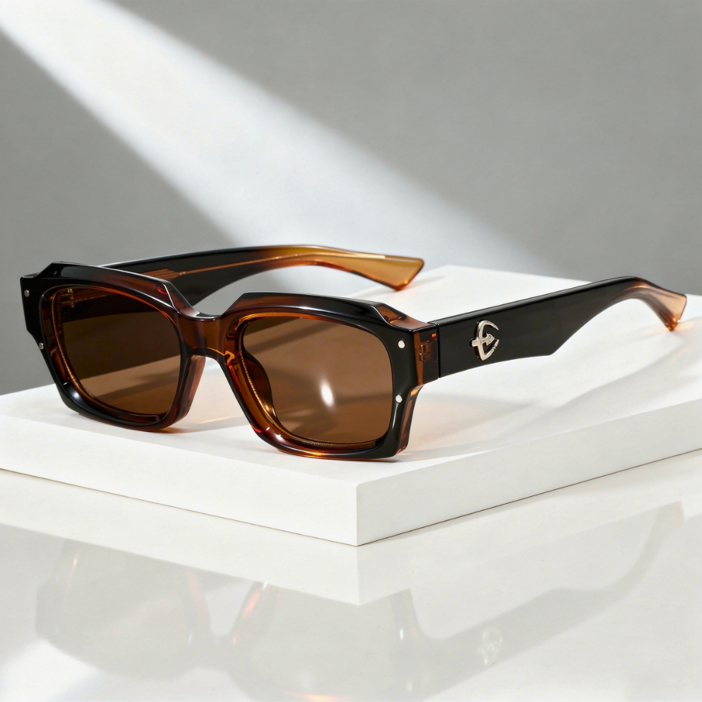 Lunettes de Soleil Rectangle Acétate