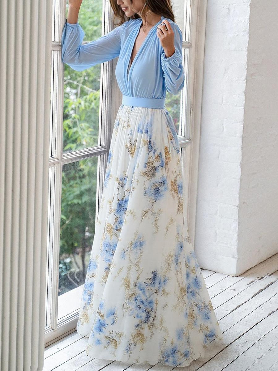 Robe longue fleurie