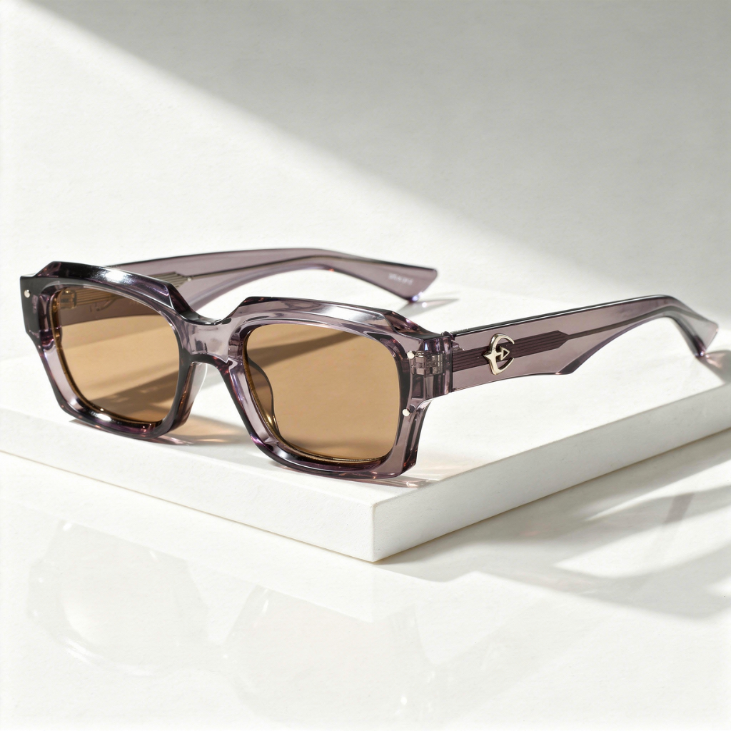 Lunettes de Soleil Rectangle Acétate