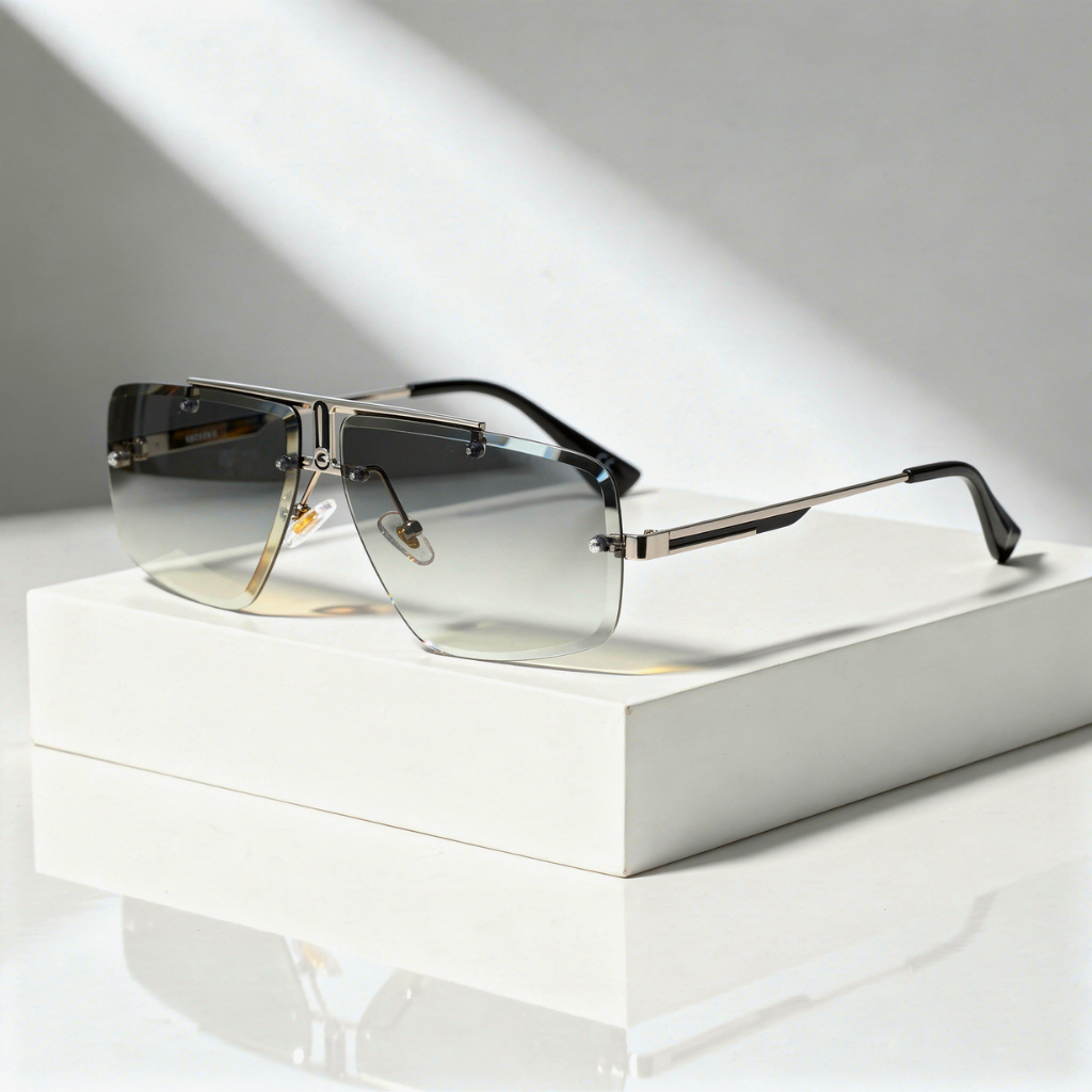 Lunettes de Soleil Carrées Sans Monture