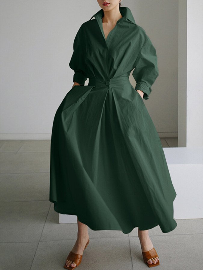 Robe trapèze à col polo