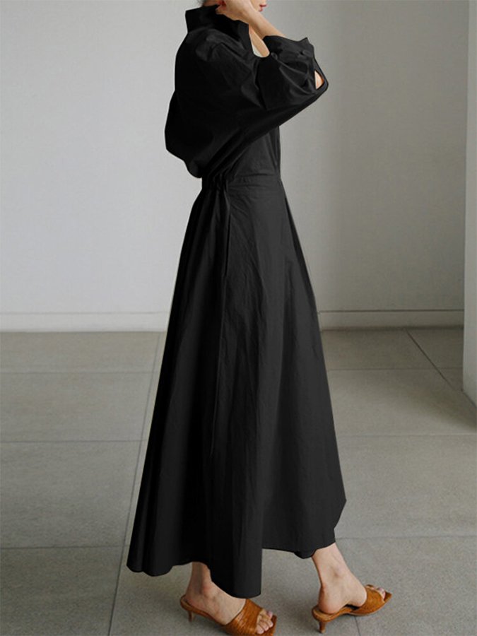 Robe trapèze à col polo
