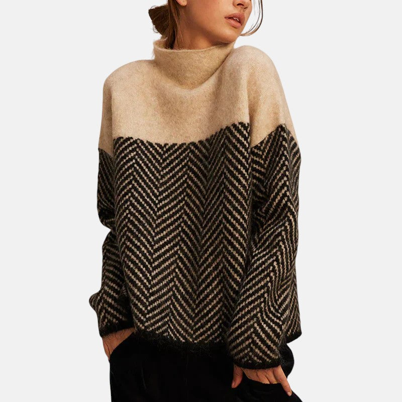 Pull en maille à motif chevrons