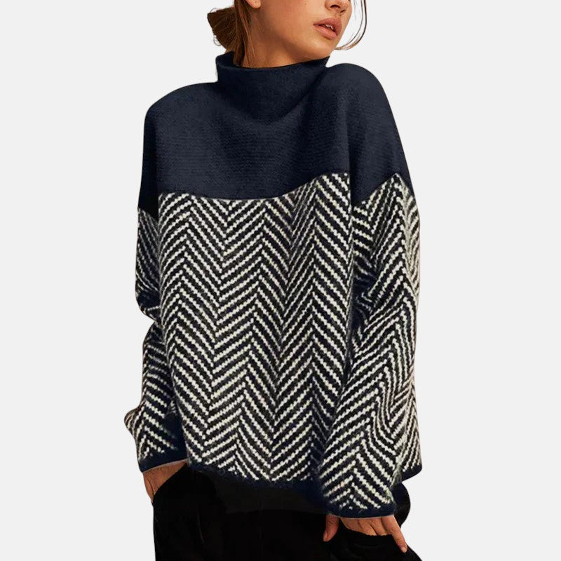 Pull en maille à motif chevrons