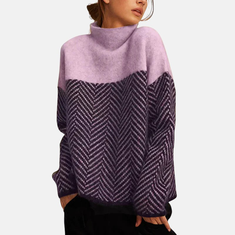 Pull en maille à motif chevrons